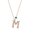 Kadın Gümüş Nazar Rose M Harfi Kadın Kolye