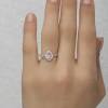 Kadın Gümüş Pembe Damla Taşlı Kadın Yüzük
