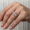 Kadın Gümüş Pembe Zirkon Taşlı Kadın Yüzük
