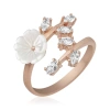 Kadın ​Gümüş Rose Beyaz Bahar Çiçeği Yüzük