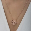 Kadın Gümüş Rose Bombeli Kalp Kadın Kolye