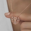 Kadın Gümüş Rose Bombeli Kalp Kadın Kolye