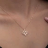 Kadın Gümüş Rose Dörtgen Zirkon Taşlı Kadın Kolye