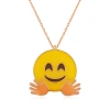Kadın ​Gümüş Rose El Sallayan Emoji Bayan Kolye