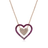 Kadın Gümüş Rose İki Kalp Bayan Kolye
