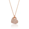 Kadın Gümüş Rose Kalp Bayan Kolye