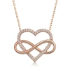 Kadın Gümüş Rose Kalpli Sonsuzluk Kadın Kolye