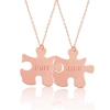 Kadın Gümüş Rose Kişiye Özel Puzzle İsimli Kolye