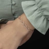 Kadın Gümüş Rose Oval Taşlı Bayan Bileklik