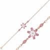 Kadın Gümüş Rose Pembe Lotus Çiçeği Bileklik