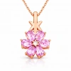 Kadın Gümüş Rose Pembe Sevgi Çiçeği Kadın Kolye