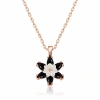 Kadın Gümüş Rose Siyah Lotus Çiçeği Kolye