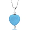 Kadın Gümüş Turkuaz Taşlı Kalp Bayan Kolye
