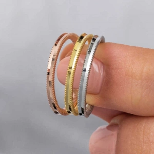 Kadın Gümüş 3 Renk Ajda Kadın Yüzük