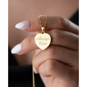 Kadın Gümüş Always Love Yazılı Kapaklı Kadın Kolye
