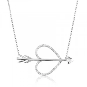 Kadın Gümüş Aşk Oku Bayan Kolye