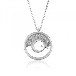 Kadın Gümüş Ay Yıldız Bayan Kolye