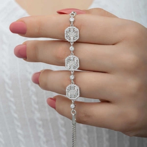 Kadın Gümüş Baget Kadın Bileklik