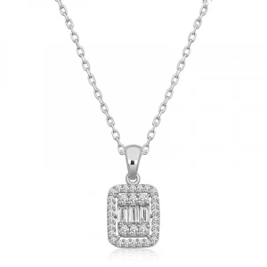 Kadın Gümüş Baget Taşlı Kadın Kolye