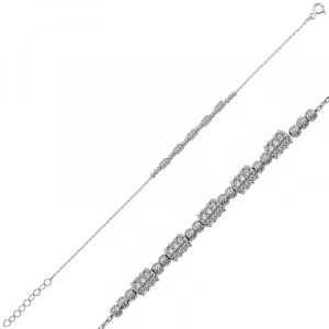 Kadın Gümüş Beyaz Dorissa Bayan Bileklik