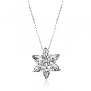 Kadın Gümüş Beyaz Lotus Çiçeği Bayan Kolye