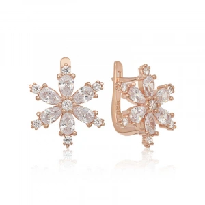 Kadın Gümüş Beyaz Lotus Çiçeği Kadın Küpe