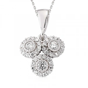 Kadın Gümüş Beyaz Taşlı Bayan Kolye