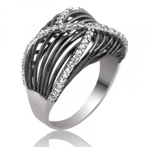 Kadın Gümüş Beyaz Taşlı Bayan Yüzük