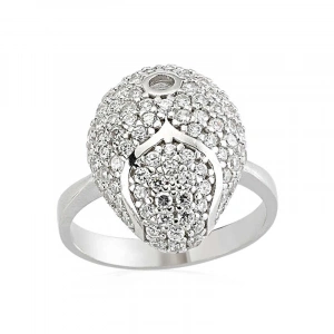 Kadın Gümüş Beyaz Taşlı Bayan Yüzük