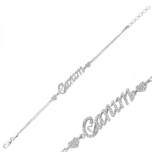 Kadın Gümüş Canım Yazılı Bayan Bileklik