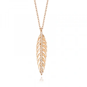 Kadın Gümüş Ceviz Yaprağı Bayan Kolye