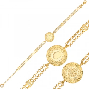 Kadın Gümüş Çeyrek Altın Kaplama Kadın Bileklik