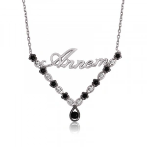 Kadın Gümüş Çiçek Annem Bayan Kolye