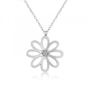 Kadın Gümüş Çiçek Bayan Kolye