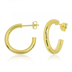 Kadın Gümüş Çivili Halka Küpe