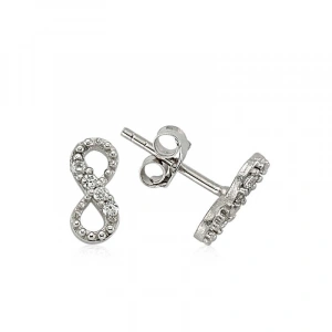 Kadın Gümüş Çivili Sonsuzluk Küpe