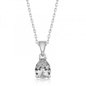 Kadın Gümüş Damla Zirkon Taşlı Kadın Kolye