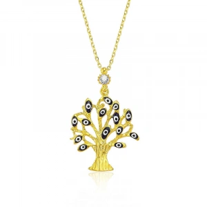 Kadın Gümüş Dilek Ağacı Bayan Kolye