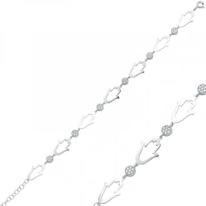 Kadın Gümüş Fatma Ana Eli Bayan Bileklik