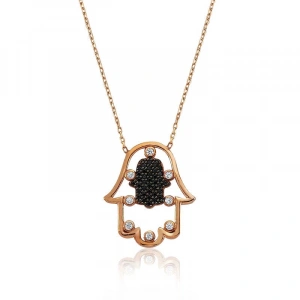 Kadın Gümüş Fatma Ana Eli Bayan Kolye