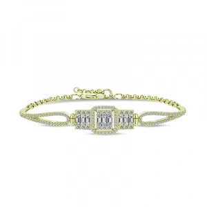 Kadın ​Gümüş Gold Baget Bayan Bileklik