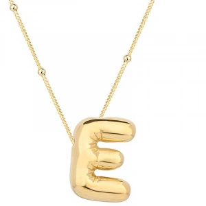 Kadın Gümüş Gold Balon E Harfi Kadın Kolye