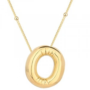 Kadın Gümüş Gold Balon O Harfi Kadın Kolye