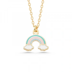 Kadın Gümüş Gold Gökkuşağı Kadın Kolye