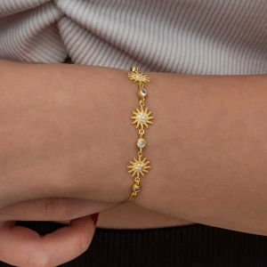 Kadın Gümüş Gold Güneş Kadın Bileklik