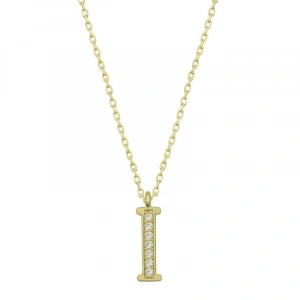 Kadın Gümüş Gold I Harfi Kadın Kolye