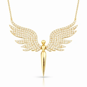 Kadın Gümüş Gold Mikail Meleği Kadın Kolye