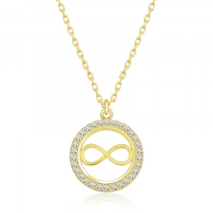 Kadın Gümüş Gold Minik Sonsuzluk Bayan Kolye