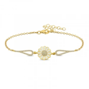 Kadın ​Gümüş Gold Papatya Bileklik
