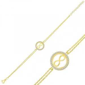 Kadın Gümüş Gold Sonsuzluk Bayan Bileklik